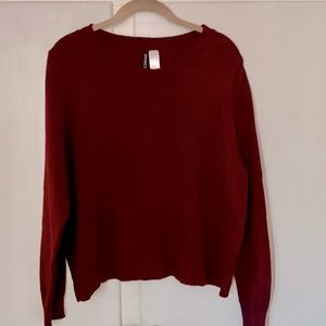 Burgundy crop sweater